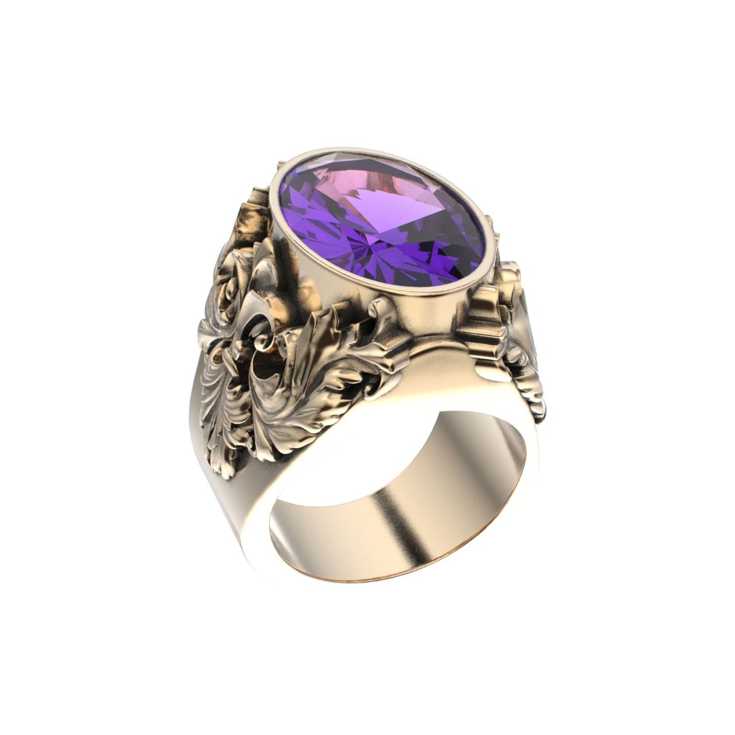 Victorian Filigree Ring - Amethyst - 9ct Gold