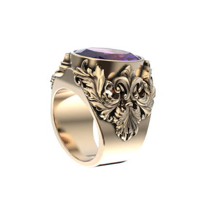 Victorian Filigree Ring - Amethyst - 9ct Gold