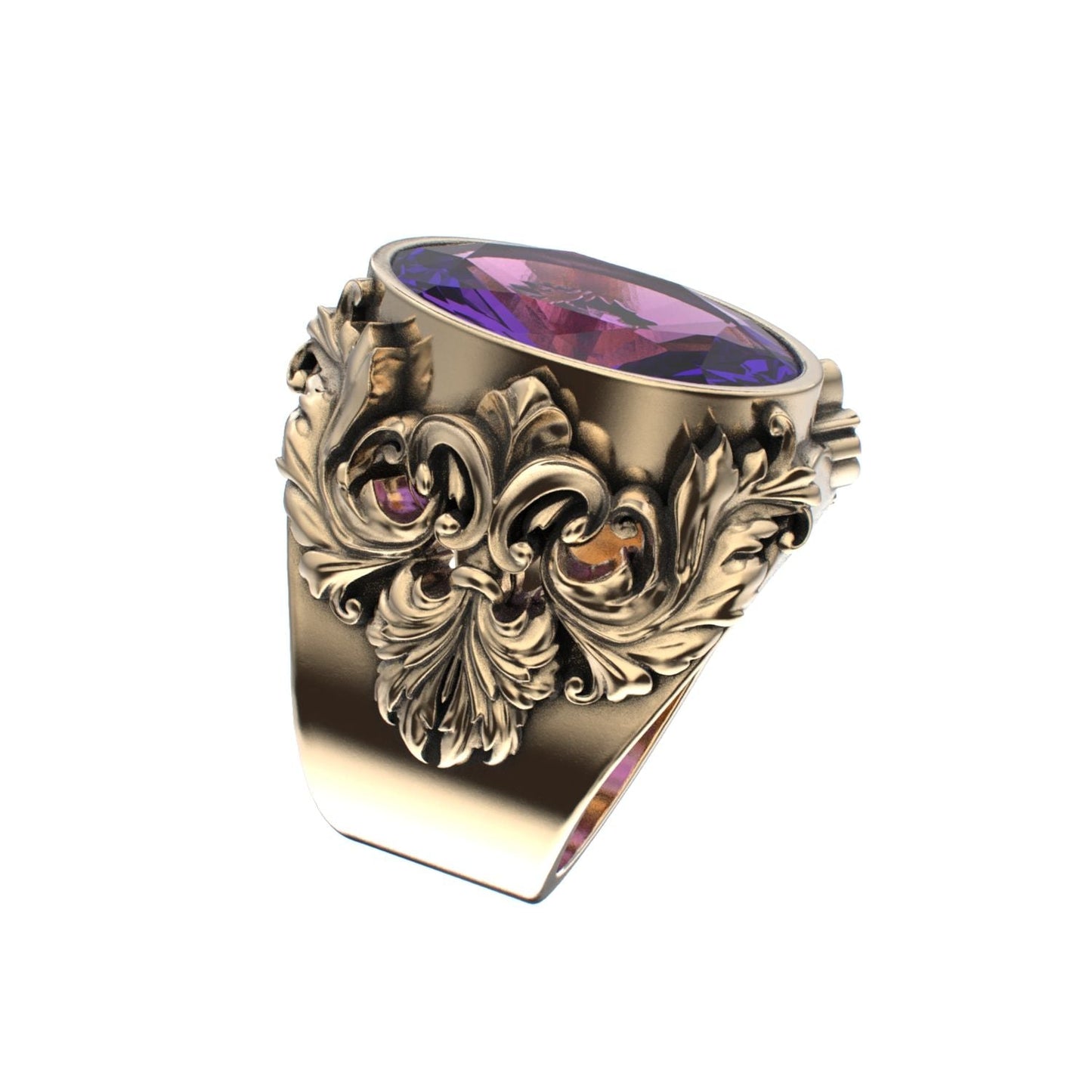 Victorian Filigree Ring - Amethyst - 9ct Gold