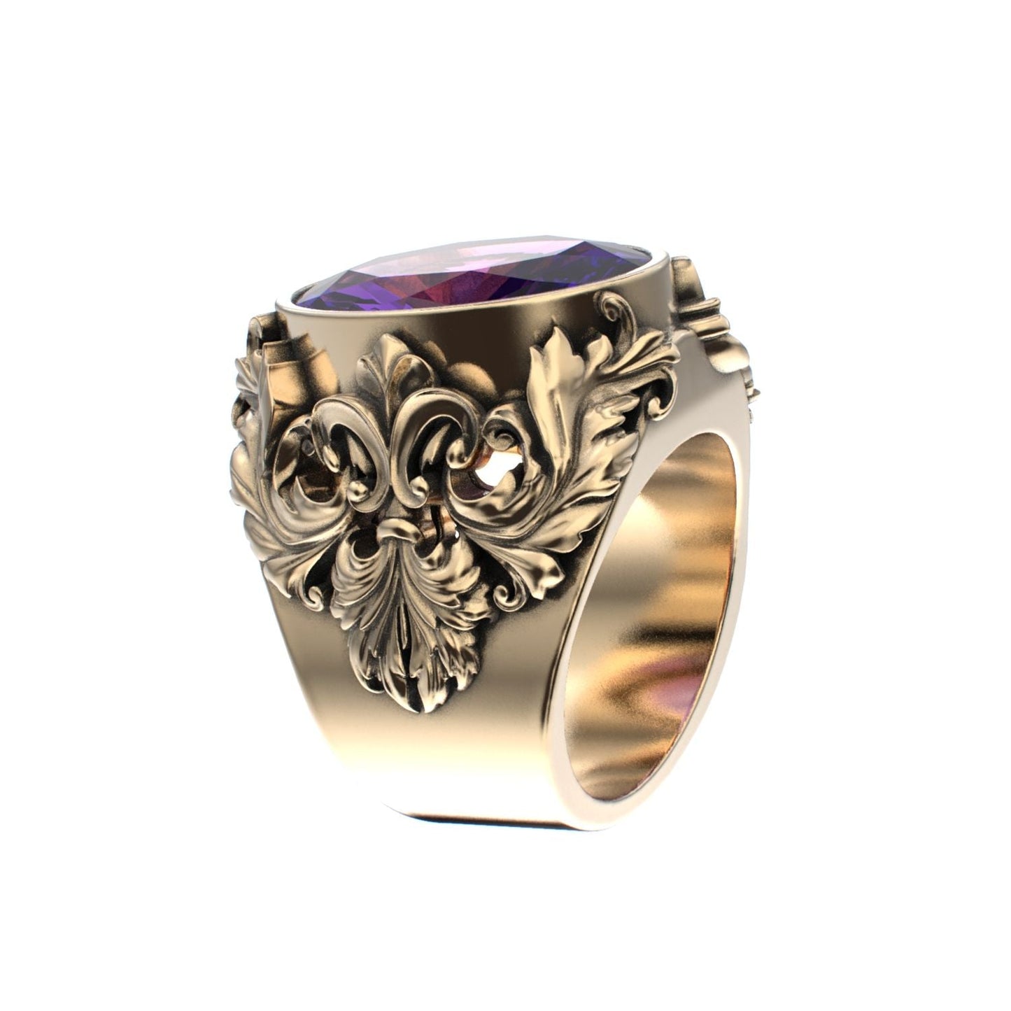 Victorian Filigree Ring - Amethyst - 9ct Gold