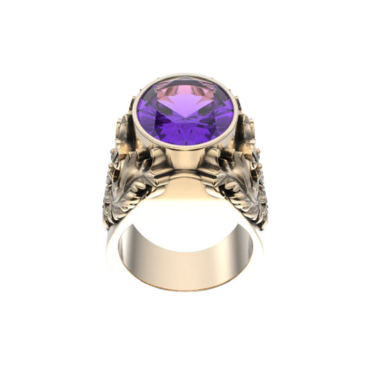 Victorian Filigree Ring - Amethyst - 9ct Gold