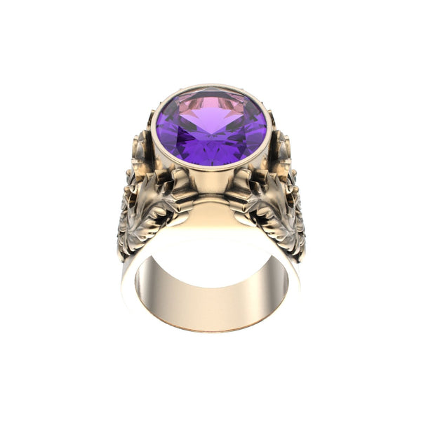 Victorian Filigree Ring - Amethyst - 9ct Gold