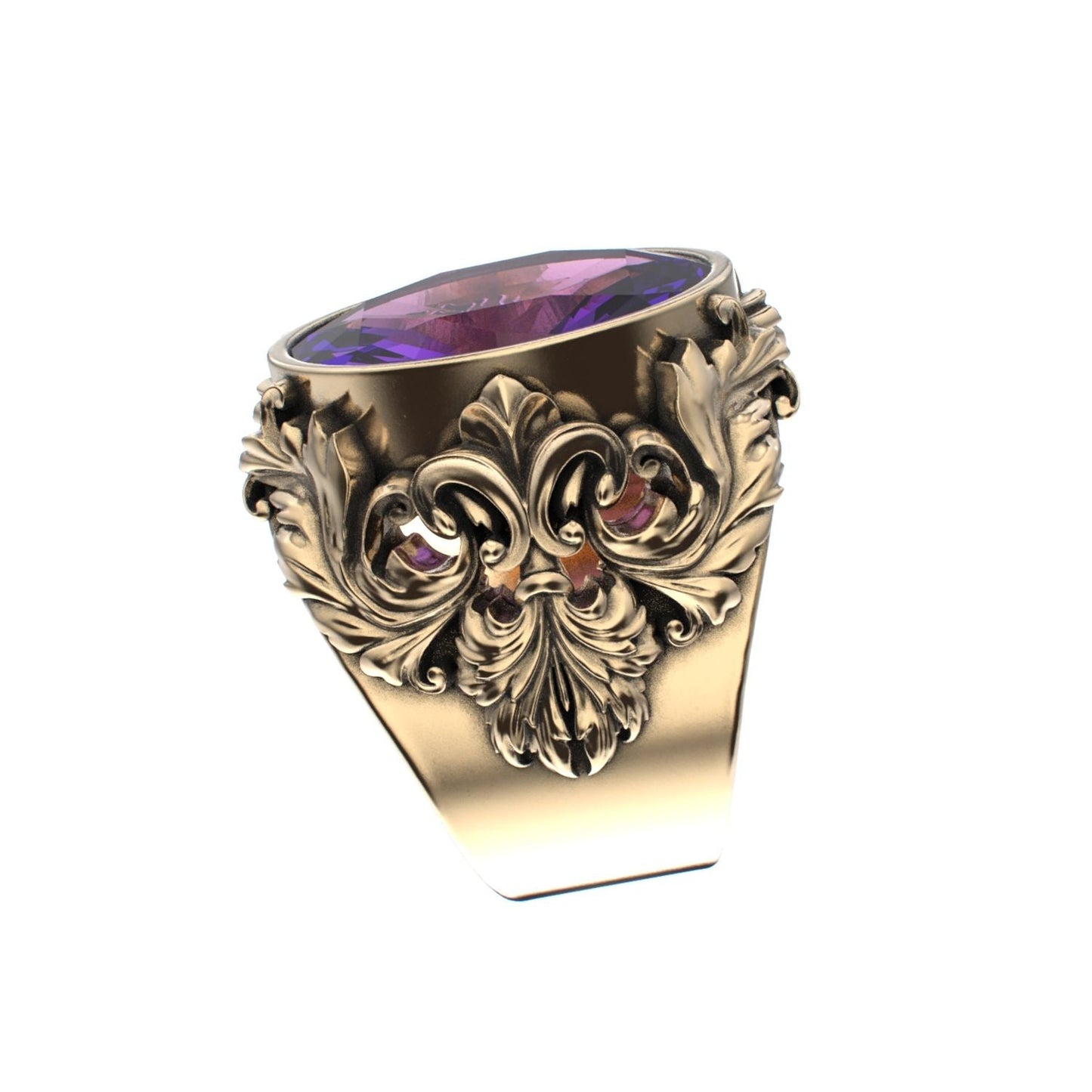 Victorian Filigree Ring - Amethyst - 9ct Gold