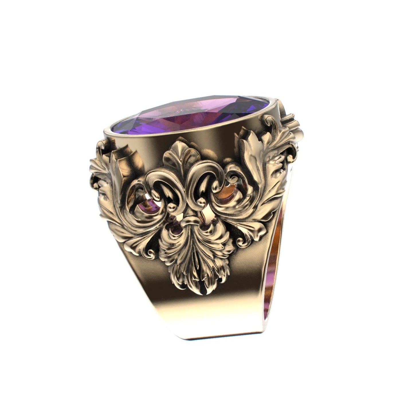 Victorian Filigree Ring - Amethyst - 9ct Gold