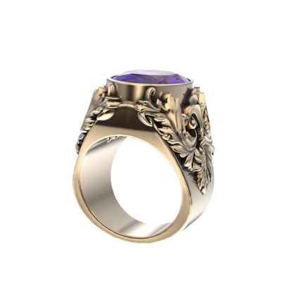 Victorian Filigree Ring - Amethyst - 9ct Gold