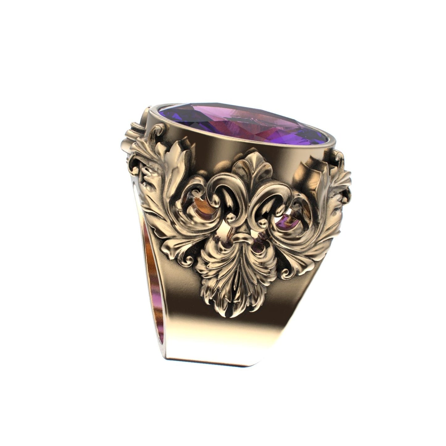 Victorian Filigree Ring - Amethyst - 9ct Gold