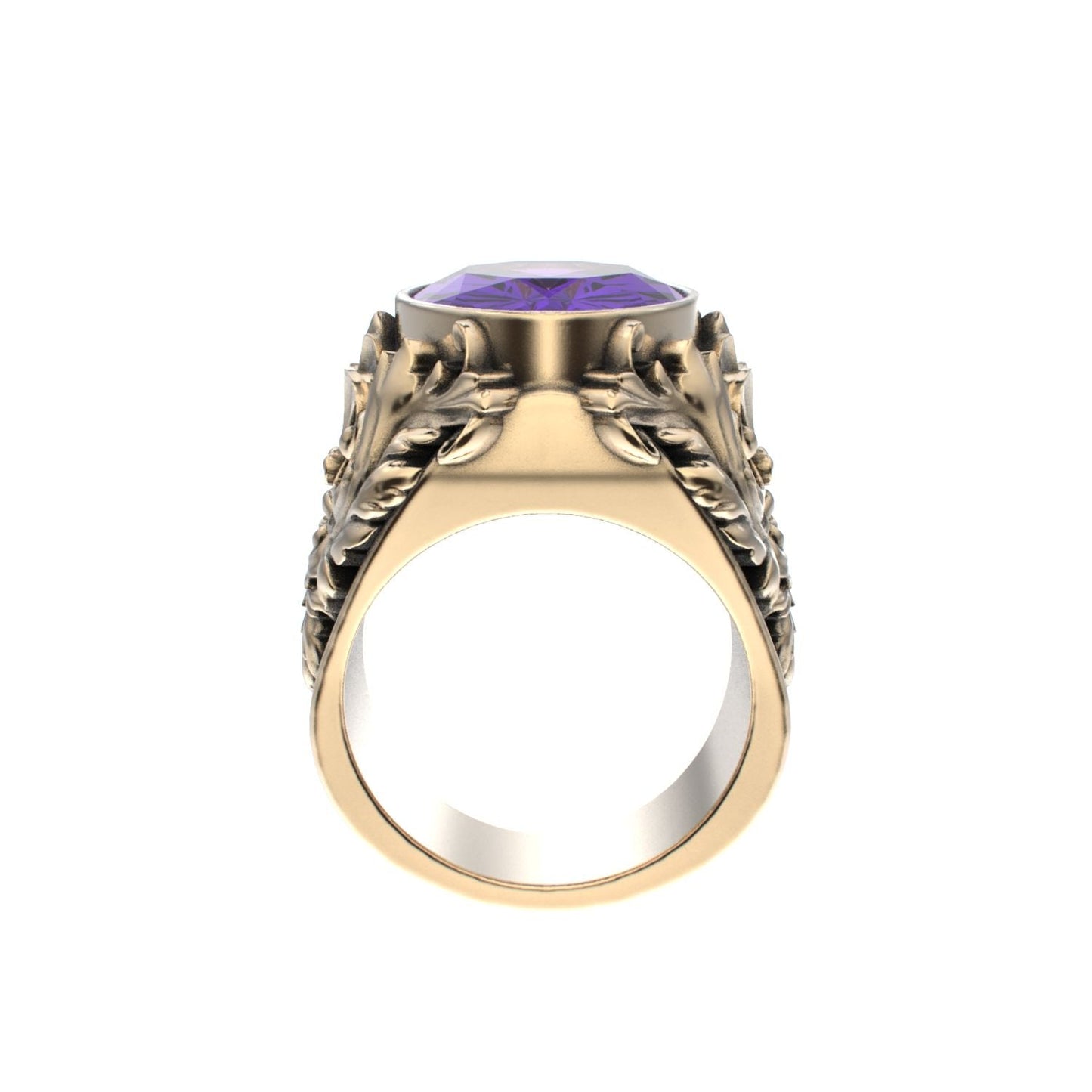 Victorian Filigree Ring - Amethyst - 9ct Gold