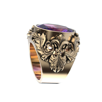 Victorian Filigree Ring - Amethyst - 9ct Gold