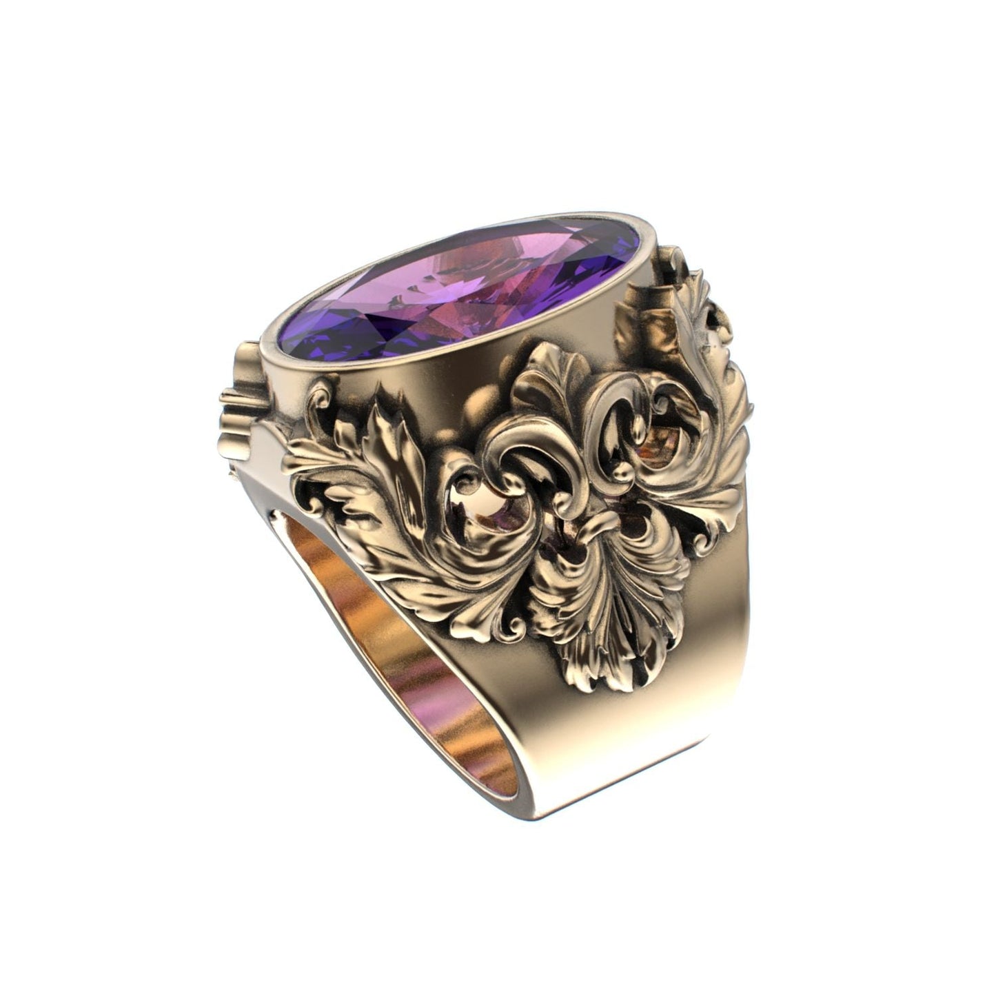 Victorian Filigree Ring - Amethyst - 9ct Gold