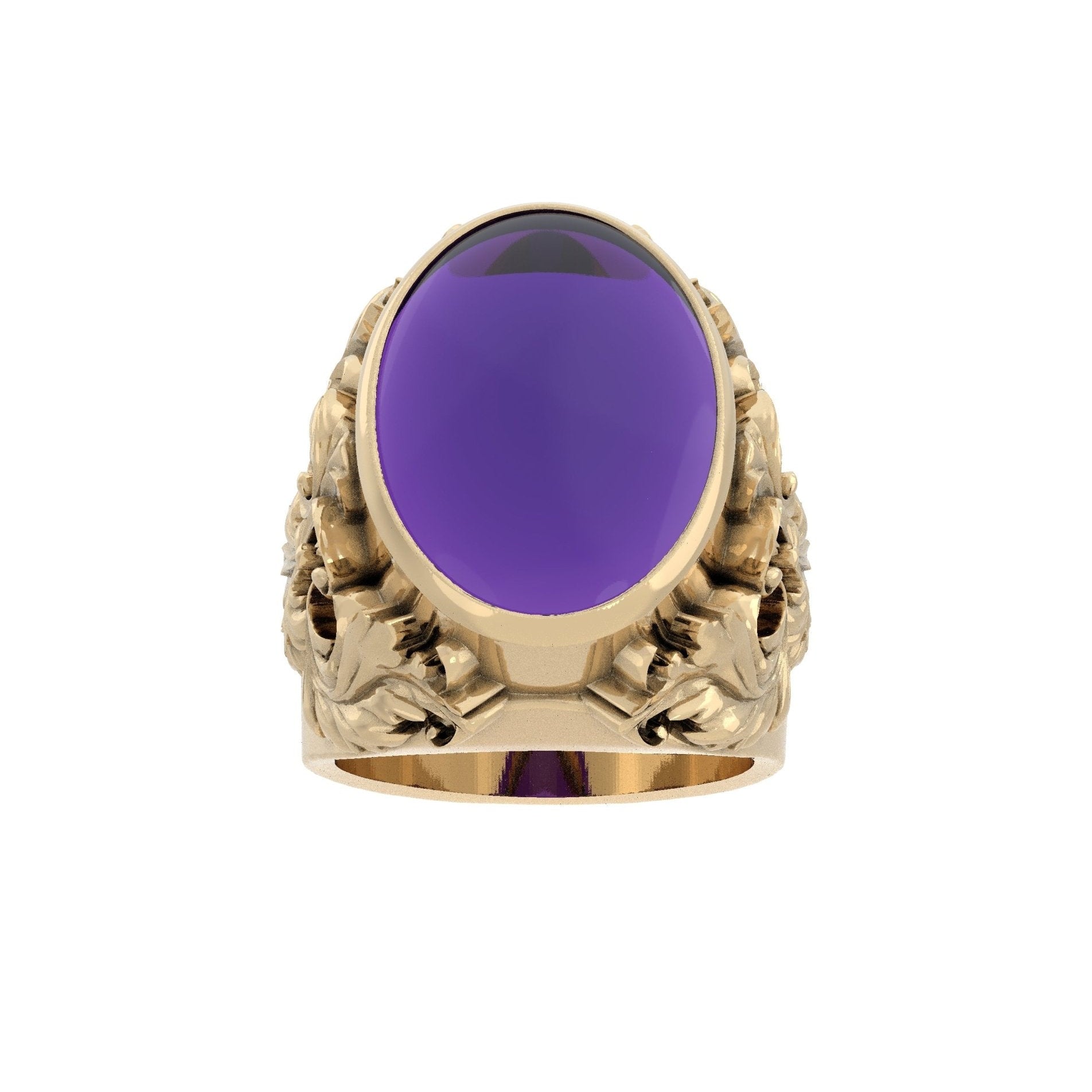 Victorian Filigree Ring –Amethyst | Handcrafted 9ct Yellow Gold - BeckonJewel