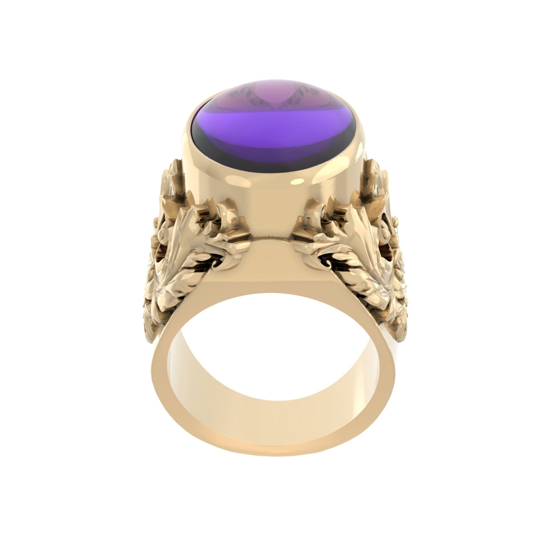 Victorian Filigree Ring –Amethyst | Handcrafted 9ct Yellow Gold - BeckonJewel