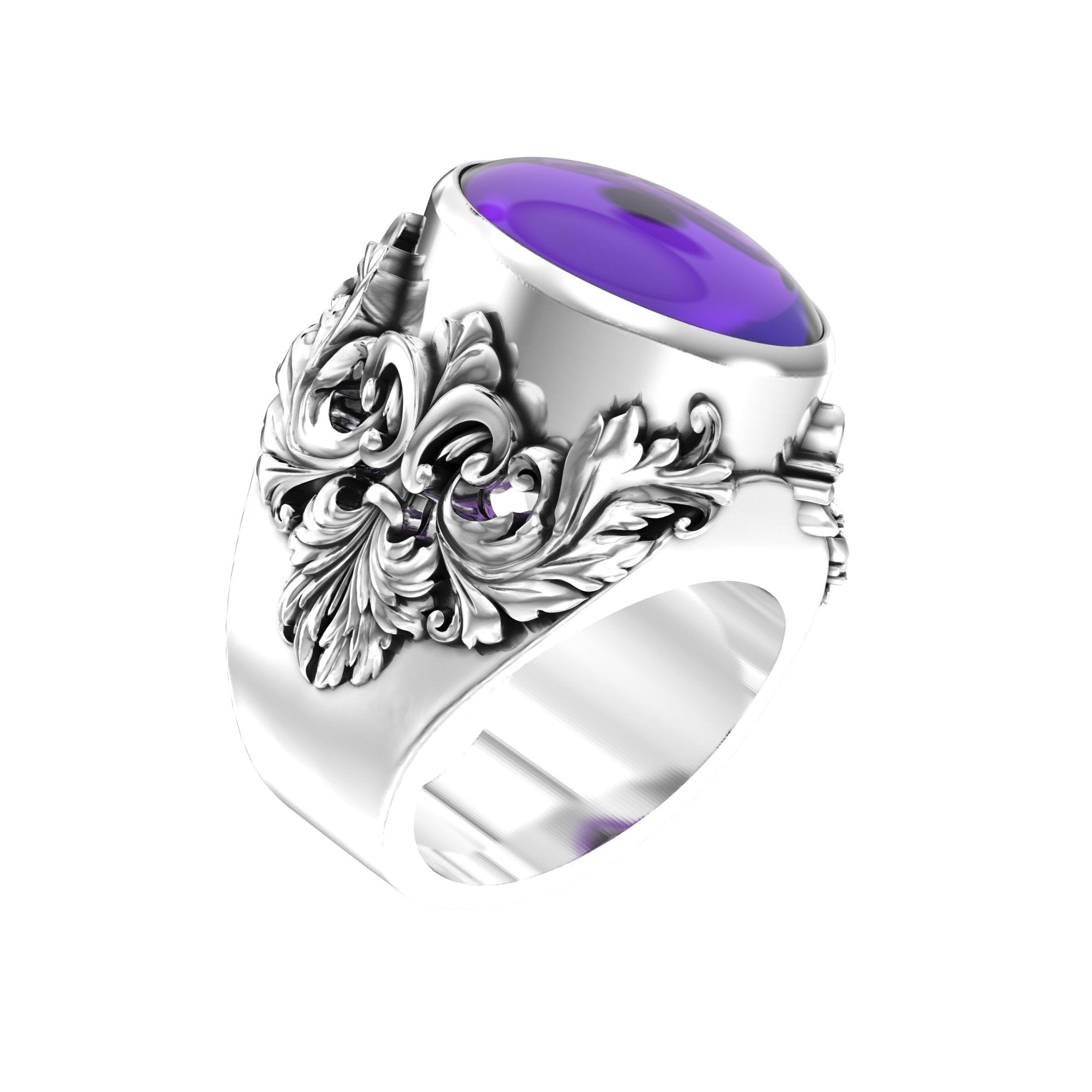 Victorian Filigree Ring – Amethyst | Handcrafted Sterling Silver - BeckonJewel