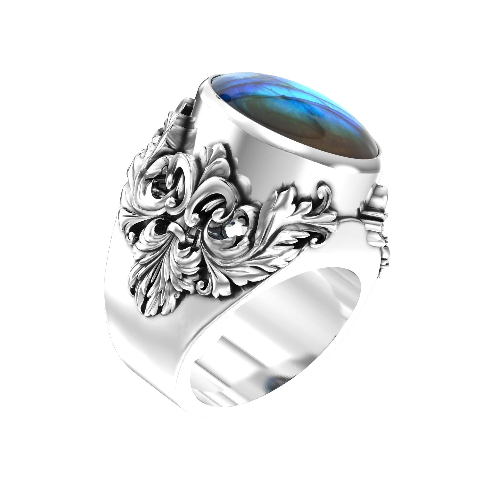Victorian Filigree Ring – Aquamarine | Handcrafted Sterling Silver - BeckonJewel