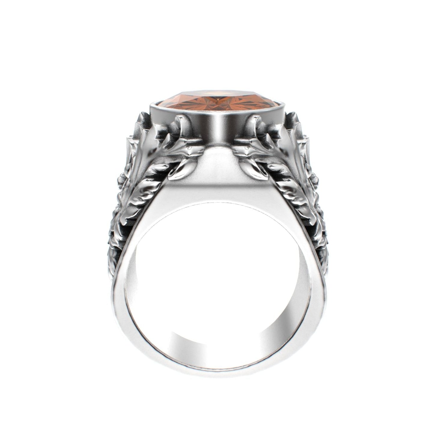 Victorian Filigree Ring - Citrine - 925 Silver