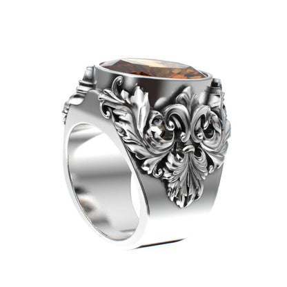 Victorian Filigree Ring - Citrine - 925 Silver