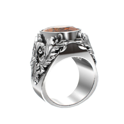 Victorian Filigree Ring - Citrine - 925 Silver