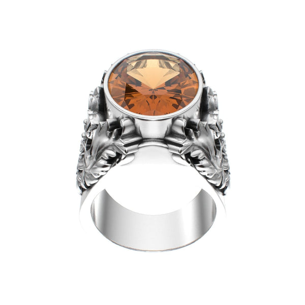 Victorian Filigree Ring - Citrine - 925 Silver