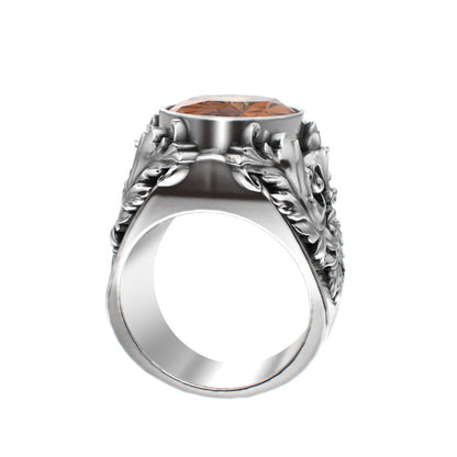 Victorian Filigree Ring - Citrine - 925 Silver