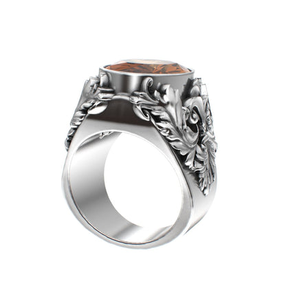 Victorian Filigree Ring - Citrine - 925 Silver