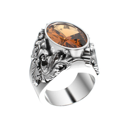 Victorian Filigree Ring - Citrine - 925 Silver