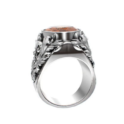 Victorian Filigree Ring - Citrine - 925 Silver