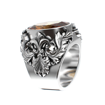 Victorian Filigree Ring - Citrine - 925 Silver