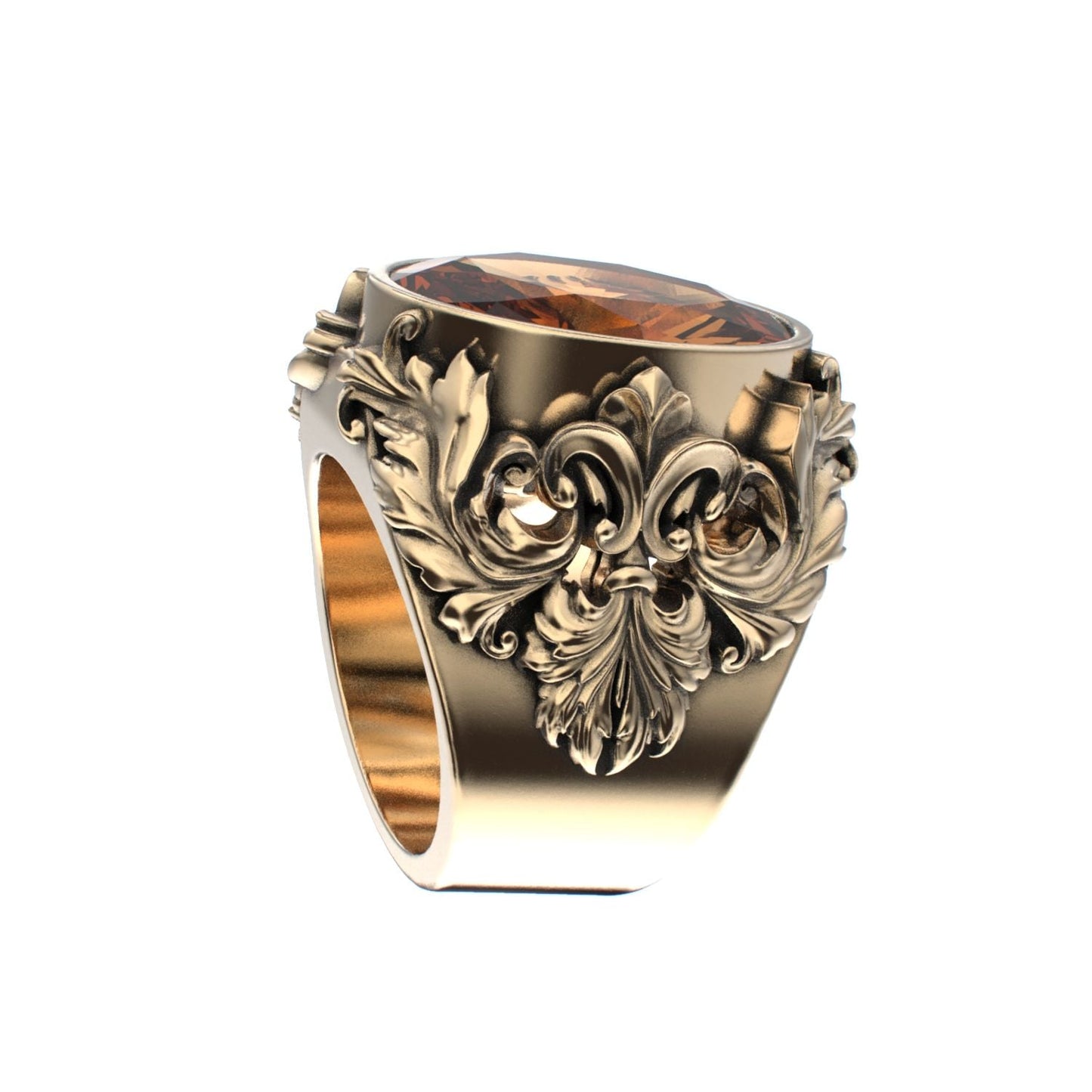 Victorian Filigree Ring - Citrine - 9ct Gold