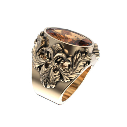 Victorian Filigree Ring - Citrine - 9ct Gold