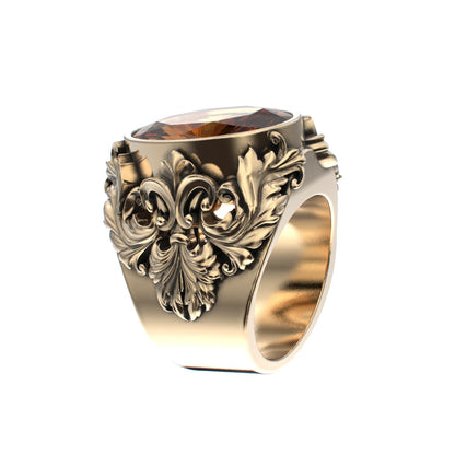 Victorian Filigree Ring - Citrine - 9ct Gold