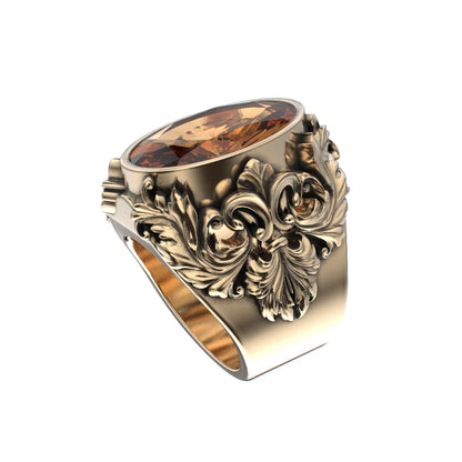 Victorian Filigree Ring - Citrine - 9ct Gold