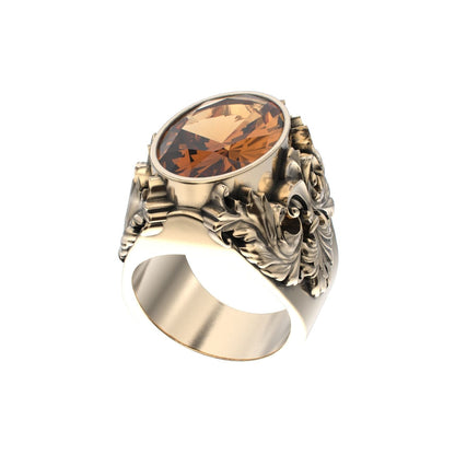 Victorian Filigree Ring - Citrine - 9ct Gold