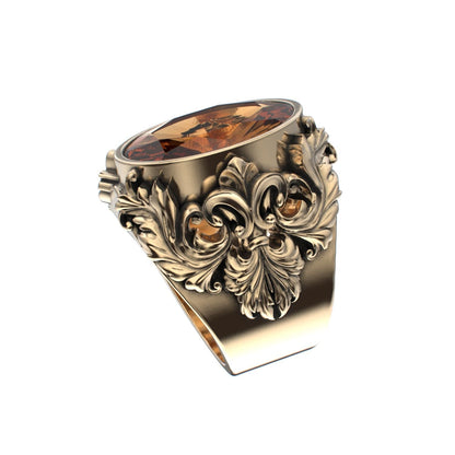 Victorian Filigree Ring - Citrine - 9ct Gold