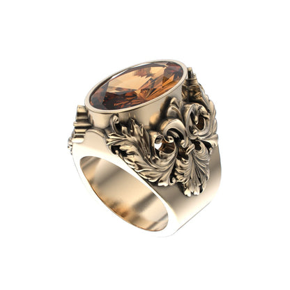 Victorian Filigree Ring - Citrine - 9ct Gold