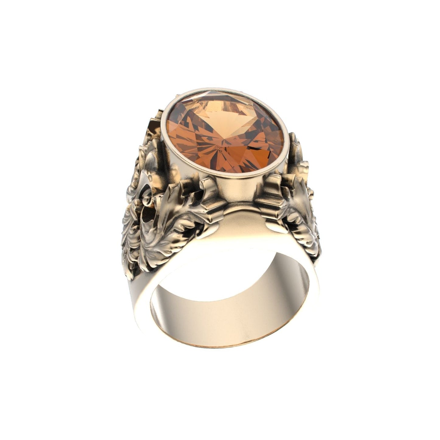 Victorian Filigree Ring - Citrine - 9ct Gold