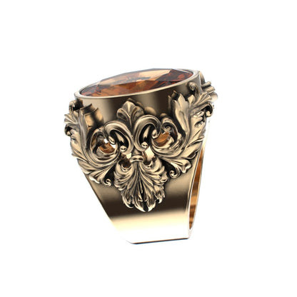 Victorian Filigree Ring - Citrine - 9ct Gold