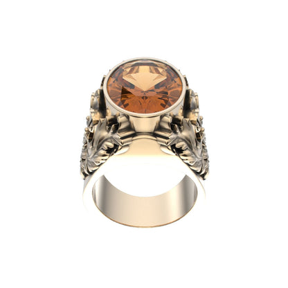 Victorian Filigree Ring - Citrine - 9ct Gold