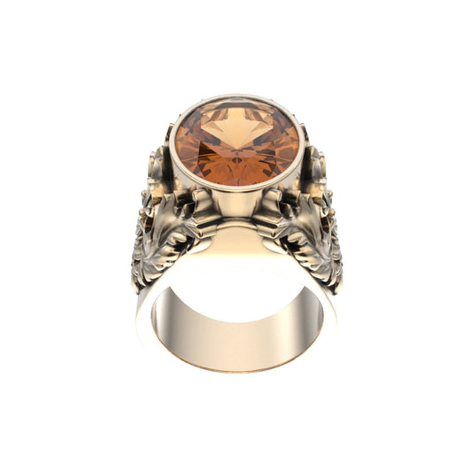 Victorian Filigree Ring - Citrine - 9ct Gold