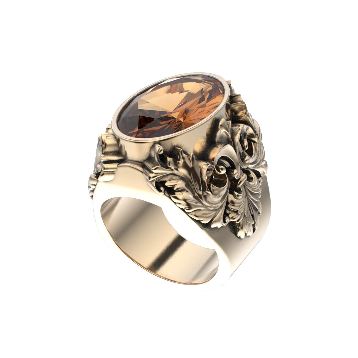 Victorian Filigree Ring - Citrine - 9ct Gold