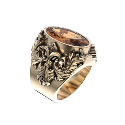 Victorian Filigree Ring - Citrine - 9ct Gold