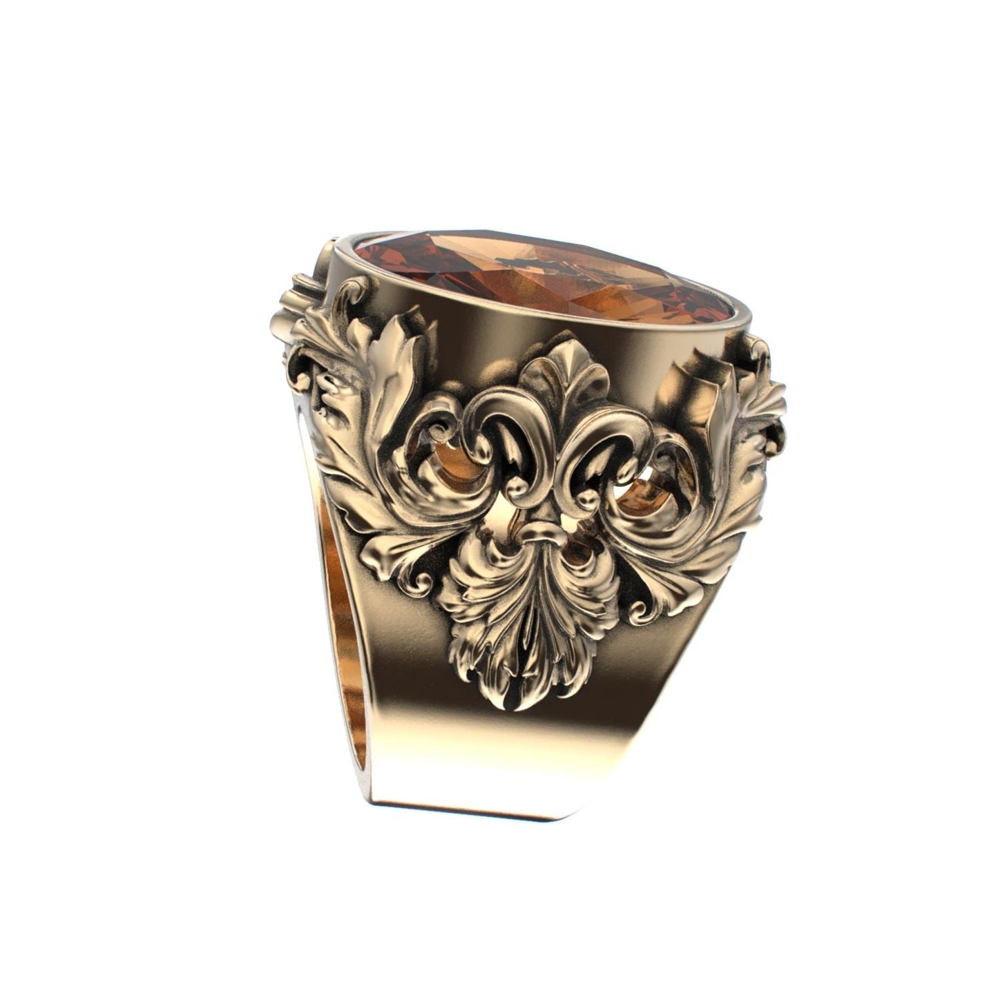 Victorian Filigree Ring - Citrine - 9ct Gold