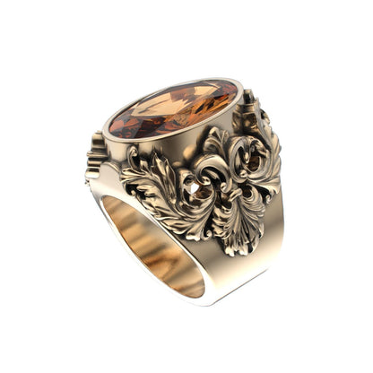 Victorian Filigree Ring - Citrine - 9ct Gold