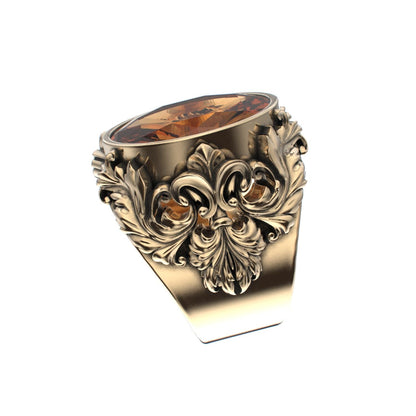 Victorian Filigree Ring - Citrine - 9ct Gold