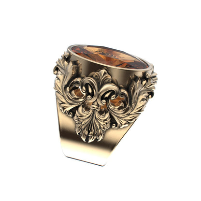 Victorian Filigree Ring - Citrine - 9ct Gold