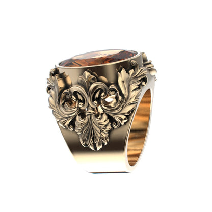 Victorian Filigree Ring - Citrine - 9ct Gold