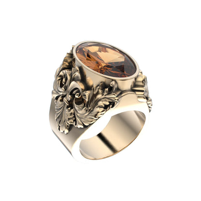 Victorian Filigree Ring - Citrine - 9ct Gold