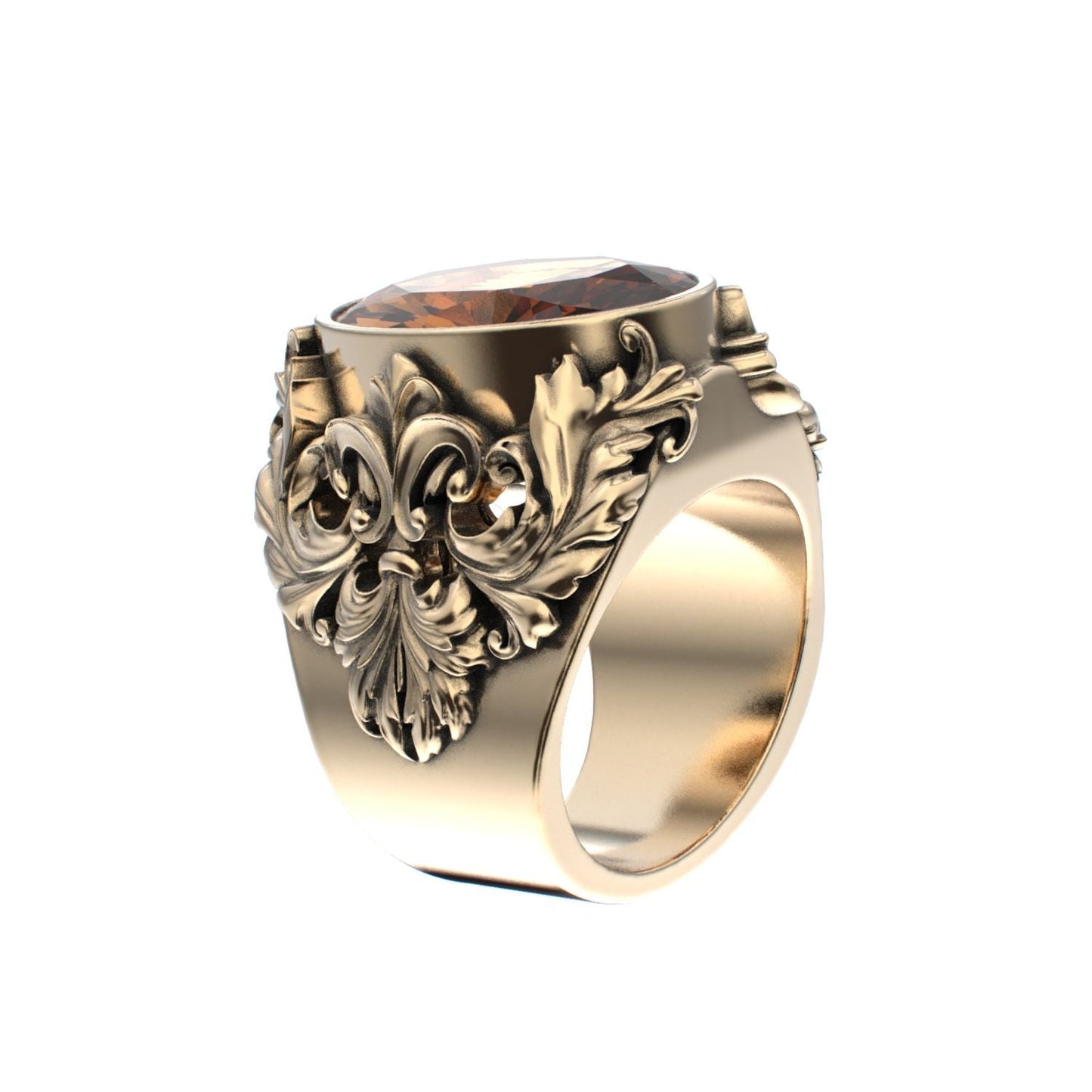 Victorian Filigree Ring - Citrine - 9ct Gold