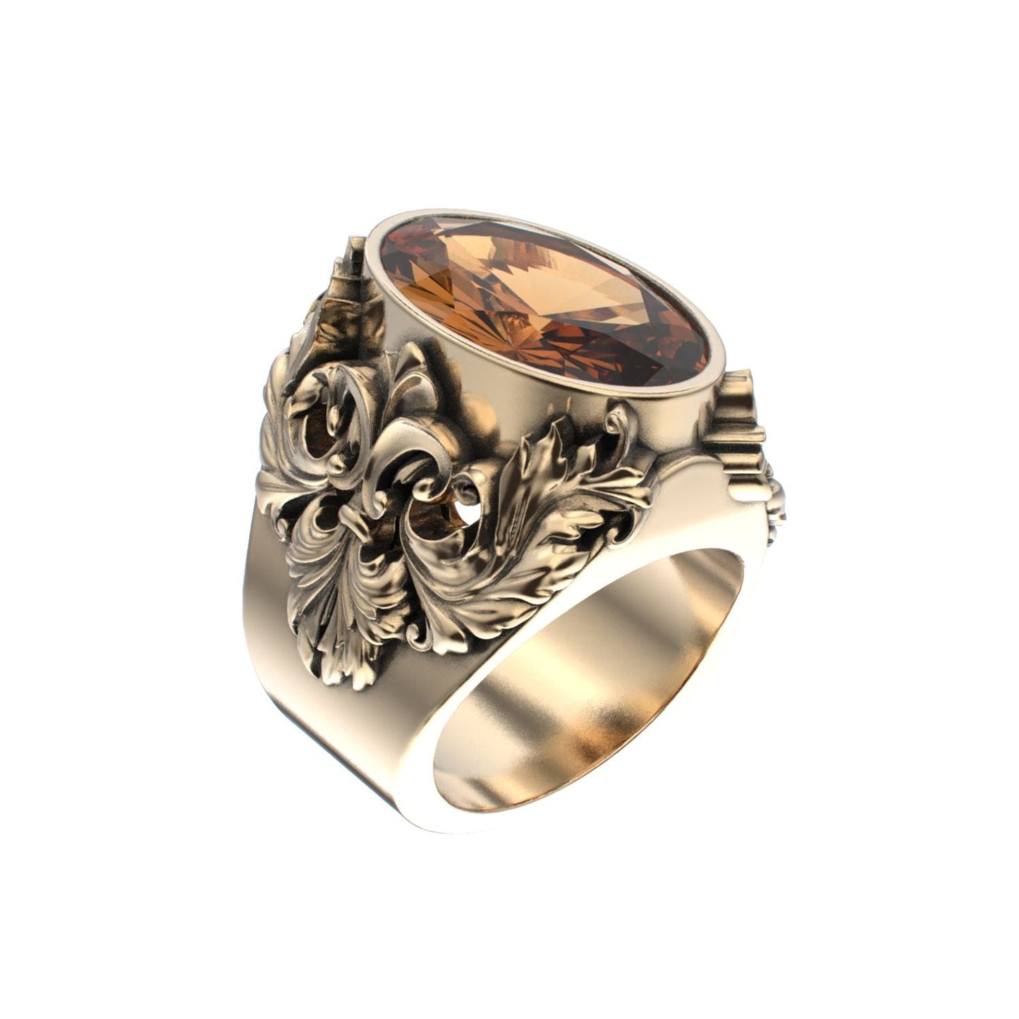 Victorian Filigree Ring - Citrine - 9ct Gold