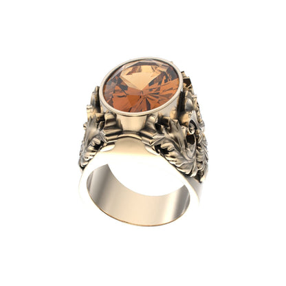 Victorian Filigree Ring - Citrine - 9ct Gold