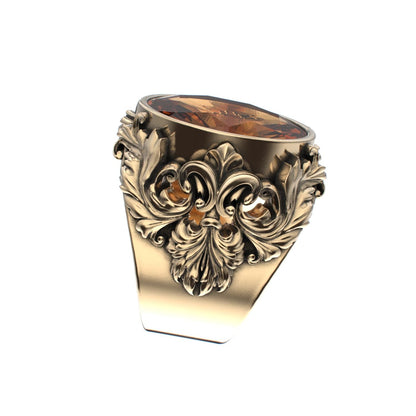 Victorian Filigree Ring - Citrine - 9ct Gold