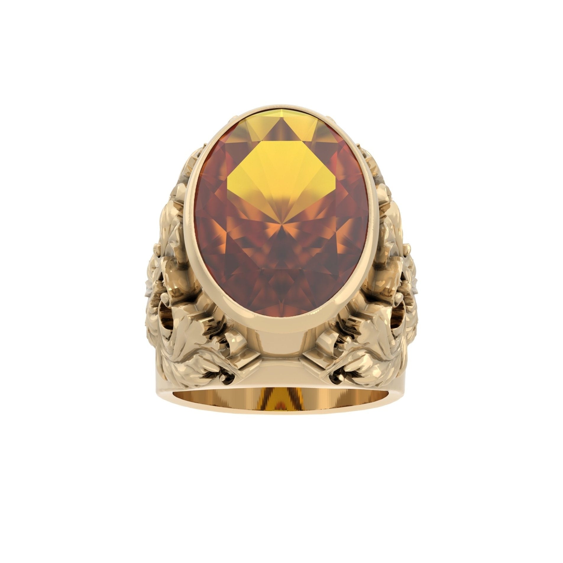 Victorian Filigree Ring – Citrine | Handcrafted 9ct Yellow Gold - BeckonJewel